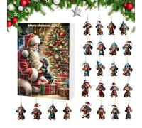 Advent Calendar - 2025 Dog Calendars 24 Days Christmas Decorations | Acrylic Decoration Home Children Boys Adults Holiday December Fireplace Bedroom