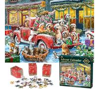 Advent Calendar 2025 - Dog’s Christmas Jigsaw Puzzle 1008 Pieces Christmas Puzzle for Adults kids, 24 Days Countdown to Christmas Holiday Puzzle Home Decoration Christmas Gifts