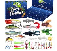 Advent Calendar 2025 Fishing Lure for All Fisher Enthusiasts Fishing Christmas-25 Surprise Set 24 Days Christmas Countdown Fish Set-Xmas Surprise,Fish Bait Gift for Father Grandpa Brother Boyfriend