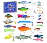 Advent Calendar 2025 Fishing Lure for All Fishing Enthusiasts-27 Surprise Set 24 Days Christmas Countdown Fish Tackle Set-Xmas Surprise,Fish Bait Gift for Father Grandpa Brother Boyfriend