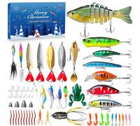 Advent Calendar 2025 Fishing Lure,Lifelike Multi Jointed Swimbait,Suitable For Adult Men Teen Boys, Christmas Surprise Fishing Bait Gift - 2025 Christmas Countdown 24 Days Surprise Gift