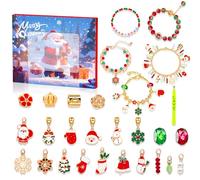 Advent Calendar 2025 for Girls Bracelet Christmas Countdown Calendar DIY Charm Bracelet Making Kit for Girls, Jewelry Gift Set more than 24 Charms Beads, 5 Bracelets