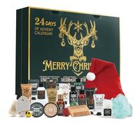 Advent Calendar 2025 for Him Deer 24 Days Men's Bath Spa Set Christmas Countdown Gifts Beard Care Set Xmas Holiday Gifts for Men Father, Boyfriend