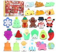 Advent Calendar 2025 For Kids, 24 Days Mochi Squishy Christmas Countdown Calendar Mochi Squishy Stress Relief Toys For Kids Girls Boys