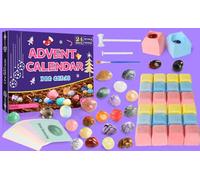 Advent Calendar 2025, Gemstone Dig Kit, Valentines Day Cards for Kids,Dig up 24 Real Gems,24 Days Natural Crystal Countdown Calendar Educational Science Kits for Kids Boys Girls