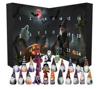 Advent Calendar 2025, Gnome Countdown Calendar with 24pcs Little People Figures, Christmas Halloween Decor, Ideal for Holiday Countdown, Kids' Surprise Gifts, Home Decoration (Black)