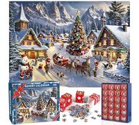 Advent Calendar 2025 Jigsaw Puzzles - 1008 Pieces Christmas Holiday Puzzles for Kids and Adults, 27.6 in x 19.7 in, 24 Boxes Puzzle Countdown Calendar to Christmas Family Toys Gift