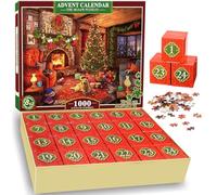 Advent Calendar 2025, Jigsaw Puzzles for Adults 1000 Christmas Gifts for Women Men Kids Puzzles for Adults Girlfriend Birthday Presents Gifts for Mum Dad Christening Gifts for Teenage Girls Boys