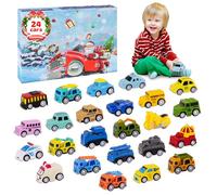 Advent Calendar 2025 Kids, 24 Days Christmas Countdown Calendar with Pull-Back Cars Vehicles, Surprise Xmas Car Gift for Advent Calendar 2025 Set for for Kids Toddlers Boys
