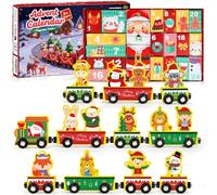 Advent Calendar 2025 Kids,24 Days of Wooden Magnetic Train Toy, Christmas Calendar Countdown Gift for 3 4 5 6 7 8+ Years Old Boy and Girl