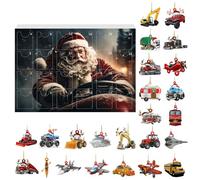 Advent Calendar 2025 Kids Advent Calendar With 24 Cars Trains Planes Etc. 2024 Christmas Christmas With 24 Collectible Transportation Accessories (White,28X17. 5X4CM)