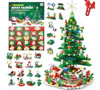 Advent Calendar 2025 Kids, Christmas Tree Building Blocks Toy 24 Days Countdown Building Sets Calendars for Adults Teens Kids Christmas Thanksgiving Surprises Toy