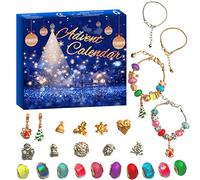 Advent Calendar 2025 Kids for Christmas Christmas Countdown Surprise 24 Countdown Surprise Set Children's Bracelet DIY Toys (Blue, One Size)