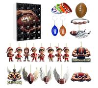 Advent Calendar 2025 Kids for Christmas Rugby Advent Calendar Christmas Toy Countdown 24 Days Set Celebrating (2D Acrylic Pendant) (Black, 26. 5x18. 5x2. 8cm)