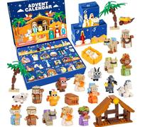 Advent Calendar 2025 Kids - Nativity Set Building Block Kit Countdown Calendar, Christmas Stocking Stuffers Gifts Toddler Advent Calendar Toys for Boys Girls