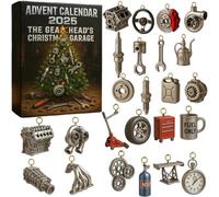 Advent Calendar 2025: The Gearhead’s Christmas Garage, 24 Days of Miniature Car Parts & Tools with 24 Mini Car Parts & Tool Ornaments, Automotive Christmas Countdown for Cars Lovers, Mechanics