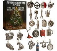 Advent Calendar 2025: The Gearhead’s Christmas Garage, 24 Days of Miniature Car Parts & Tools with Holiday Gifts for Car Enthusiasts, Automotive Christmas Countdown for Cars Lovers