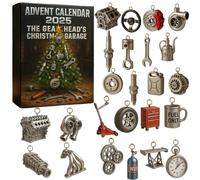 Advent Calendar 2025: The Gearhead’s Christmas Garage, 24 Days of Miniature Car Parts & Tools with Holiday Gifts for Car Enthusiasts, Automotive Christmas Countdown for Cars Lovers, Mechanics