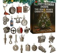 Advent Calendar 2025: The Gearhead’s Christmas Garage, Automotive Advent Calendar with 24 Mini Car Parts & Too, Automotive Christmas Countdown for Hot-Rod Builder, Grease Monkey