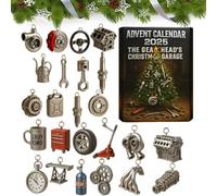 Advent Calendar 2025: The Gearheads Christmas Garage, 2025 Gearheads Christmas Garage Advent Calendar with 24 Miniature Car Parts Tool Ornaments, Gift for Car Enthusiasts, Mechanics & Gearheads