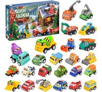 Advent Calendar 2025 Toys for Kids, 24 Days Christmas Countdown Calendar with Pull-Back Cars Traffic Sign Sets, Christmas Advent Calendar Vehicles Holiday Gifts Kids Boys Girls Toddlers (A)