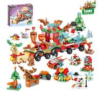 Advent Calendar 2026 Building Blocks Set, 300 Pieces Surprise Christmas Countdown Calendar Building Kit, Christmas Train Reindeer Sleigh Blocks Gifts for Adults and Kids