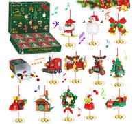 Advent Calendar 2026 Christmas Ornaments Building Set Compatible with Lego, Santa Claus Tree Gingerbread House Jingle Bells Building Toys, 12 Day Countdown for Kids Boys Girls Age 6-12