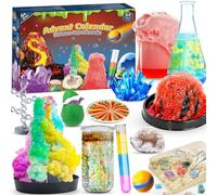 Advent Calendar 2026 Experiments for Children -24 Days Scientific Kit with Volcano, Digging Gems and Growing Crystals | STEM Educational Game Christmas Gift for Girls and Boys 6+ Years