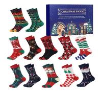 Advent Calendar 24 Day Countdown 12 Day Socks For Arrival Calendar Countdown To 2025 Arrival Festivals 12 Colorful Theme Socks (35X25CM)