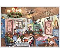 Advent Calendar 24 Doors 297 x 210 mm - Snowscene Christmas in The Kitchen - with Glitter and Translucent Windows - RS79 - Traditional Antique German Design