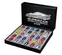 Advent Calendar 24 Piece Alloy Racing Car Advent Calendar Kids 24 Days of Christmas Countdown Calendar Surprise Christmas Car Toys Gifts For 3 Years Old Boys Girls (Black-2 Pcs)
