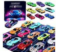 Advent Calendar 24 Piece Alloy Racing Car Advent Calendar Kids 24 Days of Christmas Countdown Calendar Surprise Christmas Car Toys Gifts For 3 Years Old Boys Girls
