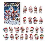 Advent Calendar - 2D Acrylic Creative Ornament Set, Snowman Themed Decorations, Festive Pieces, Adorable Holiday Decorations | Christmas Tree, Children, F St
