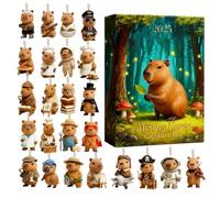 Advent Calendar - 2D Acrylic Figures - 24 Days Toy Capibara Advent - for Rearview Mirror Car Party Decoration Door Handle