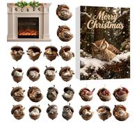 Advent Calendar Advent - Two-Dimensional Flat Acrylic Animal Acorn Ornaments | 24 Day Advent Calendar For Christmas,Entrance Window Fireplace Car Holiday Birthday Party Backpack