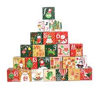 Advent Calendar Box 24 Days Countdown Empty Advent Calendar to Fill Yourself 24PCS 3 inch Kraft Paper Advent Calendar 2023 for Xmas Decor Party Gift Supply Style 1