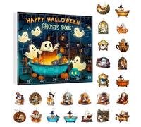 Advent Calendar Boy Halloween Advent Calendar Cute Cartoon, Christmas Countdown, 24Pcs Cute Cartoon Doll Collectible Figures (F) Boy (Purple, 29X18CM)