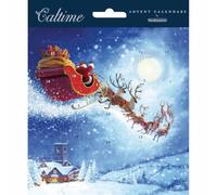 Advent Calendar Card Christmas Eve Santa's Soaring Sleigh! Christmas Advent Card 607271 Caltime by Woodmansterne
