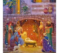 Advent Calendar Card Traditional Christmas Nativity - 158mm x 158mm - 24 Doors