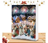 Advent Calendar Christmas, 24 Days 2D Jesus Pendant Calendar for Advent 2025 - Cute Pendant Decoration for Collectors Wall Door Entrance Area Indoor Party Home Festival
