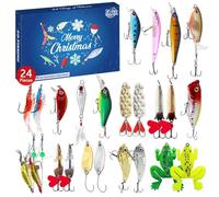 Advent Calendar Countdown to Fishing - Fishing Lures | Fishing Gear | Fishing Equipment Includes Trout Lures, Bass Lures, Soft Bait, Plantil