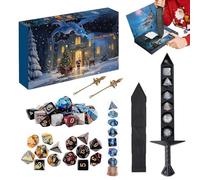 Advent Calendar Cube 2025, Christmas Countdown Calendar with 24 Dice Sets, Mystery Dice Set, Holiday Advent Calendar 24 Days for Du-ngeons and Dragons RPG, Role Playing Games