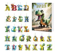 Advent Calendar, December Calendar with Countdown | Set of 24 Decorative Boxes Dinosaur Themed Alphabet 2D Christmas Gift for Men Women Children