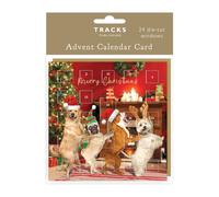 Advent Calendar Dog Conga Christmas Card - 24 Doors Fun Xmas Design