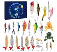 Advent Calendar Fishing Christmas Countdown - 24 Days Fishing Lures Set for Fisher Adult Men Boys - 2025 Xmas Gift Advents Calendar 2025 Advent Calendars (A)