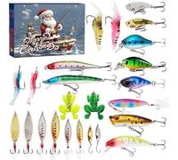 Advent Calendar Fishing Christmas Countdown - 24 Days Fishing Lures Set for Fisher Adult Men Boys - 2025 Xmas Gift Advents Calendar 2025 Advent Calendars (B)