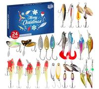 Advent Calendar Fishing Christmas Countdown - 24 Days Fishing Lures Set for Fisher Adult Men Boys - 2025 Xmas Gift Advents Calendar 2025 Advent Calendars (C)