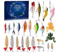 Advent Calendar Fishing Christmas Countdown - 24 Days Fishing Lures Set for Fisher Adult Men Teen Boys - 2025 Xmas Surprise Gift