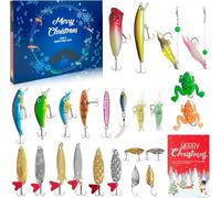 Advent Calendar Fishing Christmas Countdown - 24 Days Fishing Lures Set for Fisher Adult Men Teen Boys - 2025 Xmas Surprise Gift