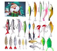 Advent Calendar Fishing Christmas Countdown 24 Days Fishing Set for Adults and Teens 2024 Xmas Surprise Ideal for Fishing Enthusiasts Unique Holiday Experience (Blue, 32x23x2)